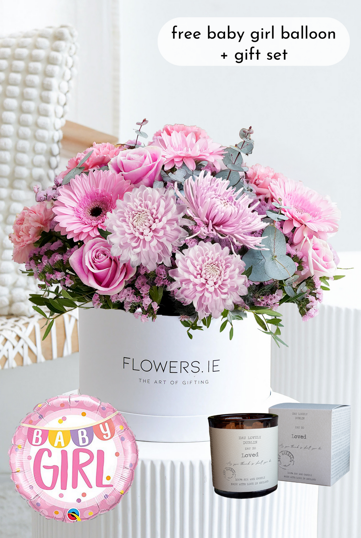New Baby Girl Pink Delight - Hatbox