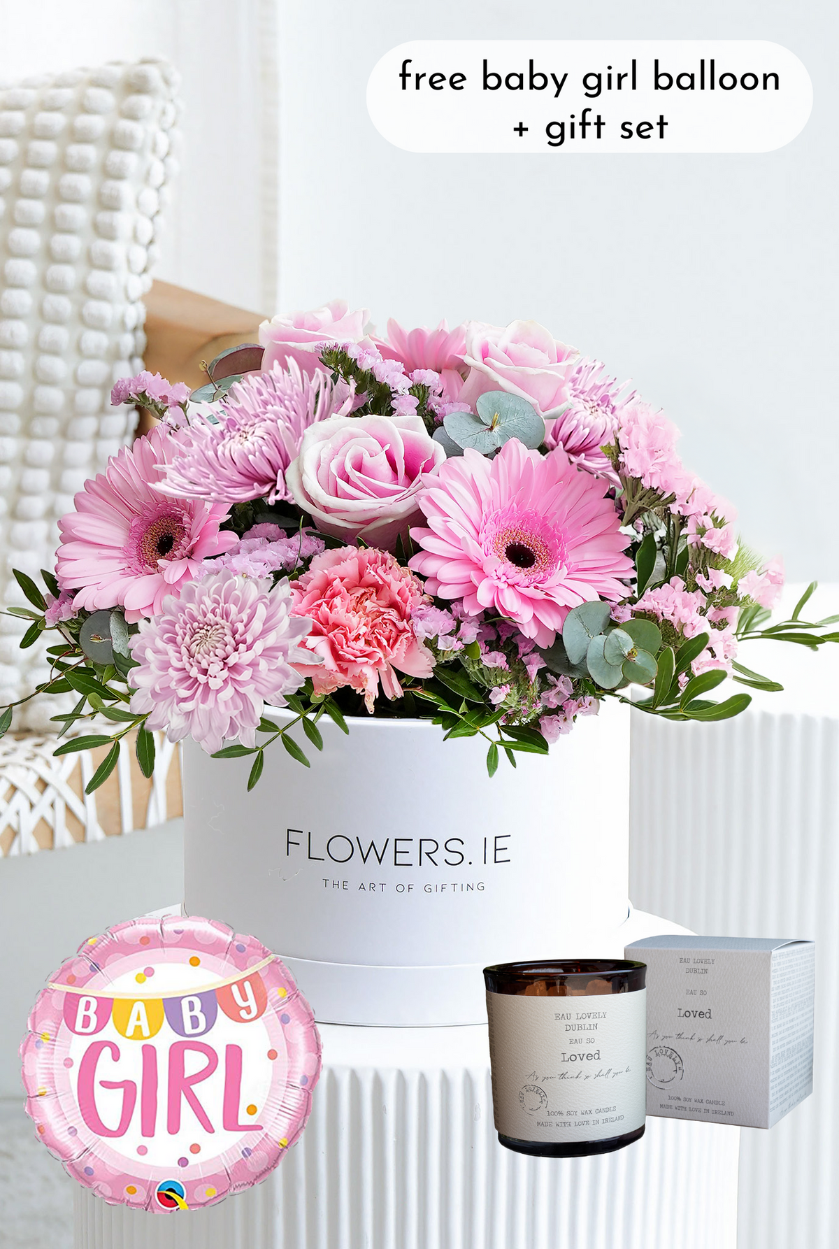 New Baby Girl Pink Delight - Hatbox