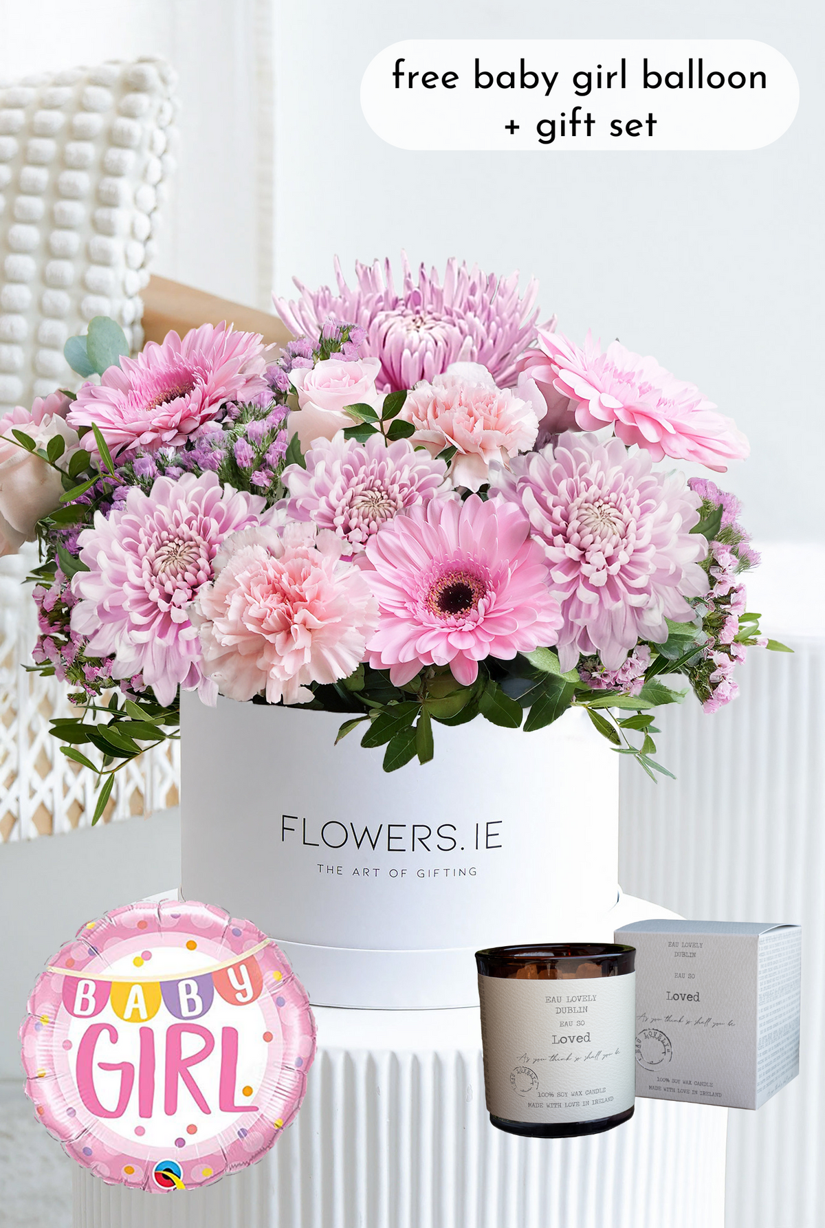 New Baby Girl Pink Delight - Hatbox