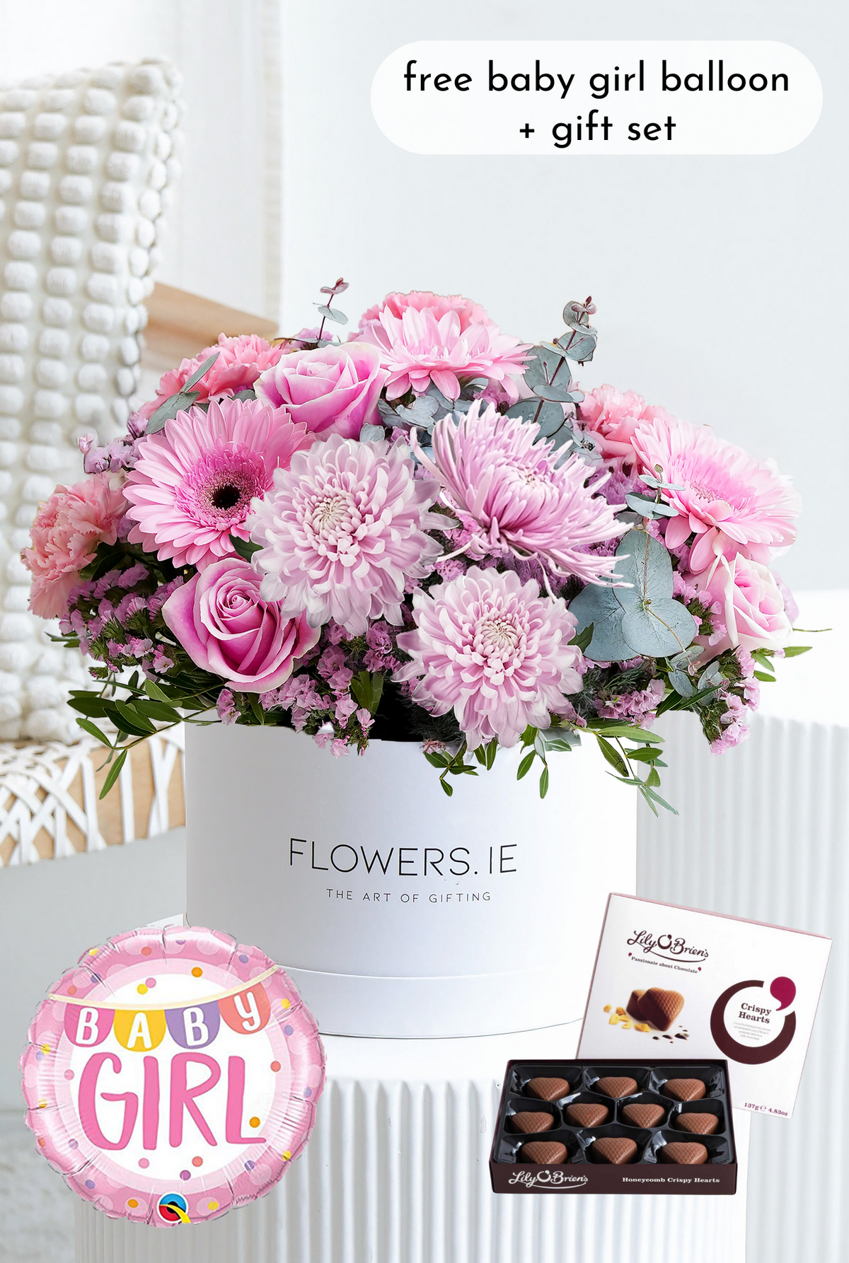 New Baby Girl Pink Delight - Hatbox
