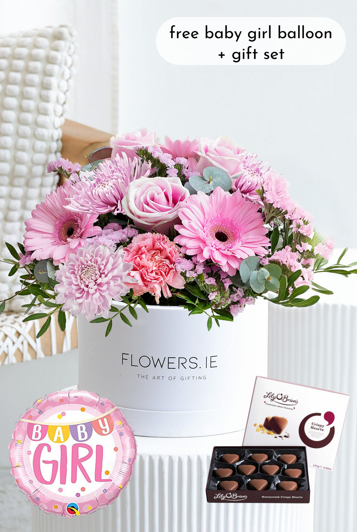 New Baby Girl Pink Delight - Hatbox