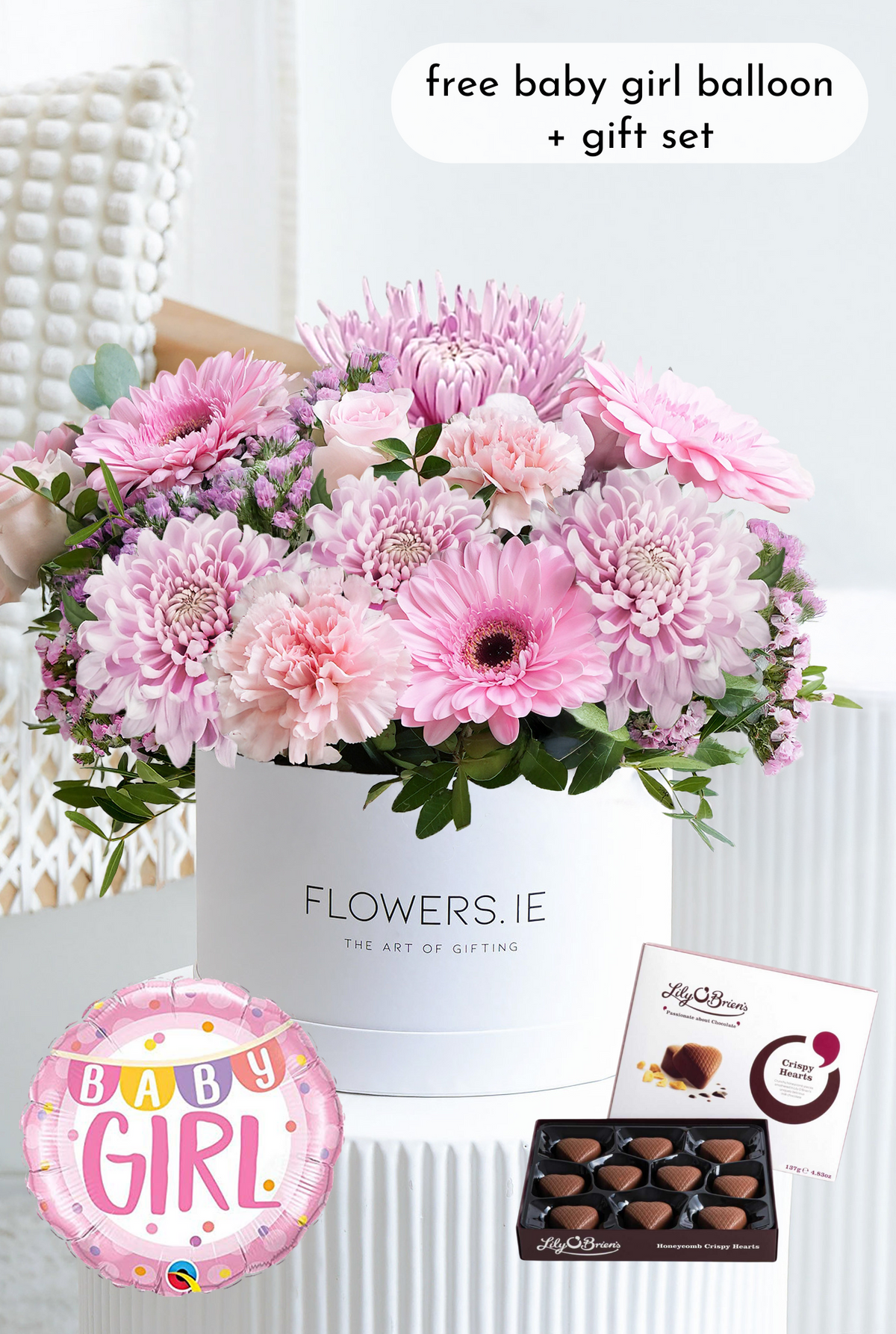 New Baby Girl Pink Delight - Hatbox