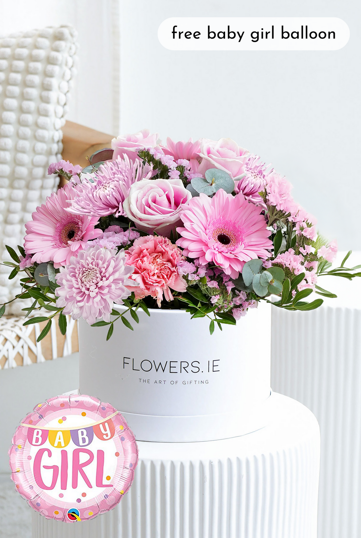 New Baby Girl Pink Delight - Hatbox