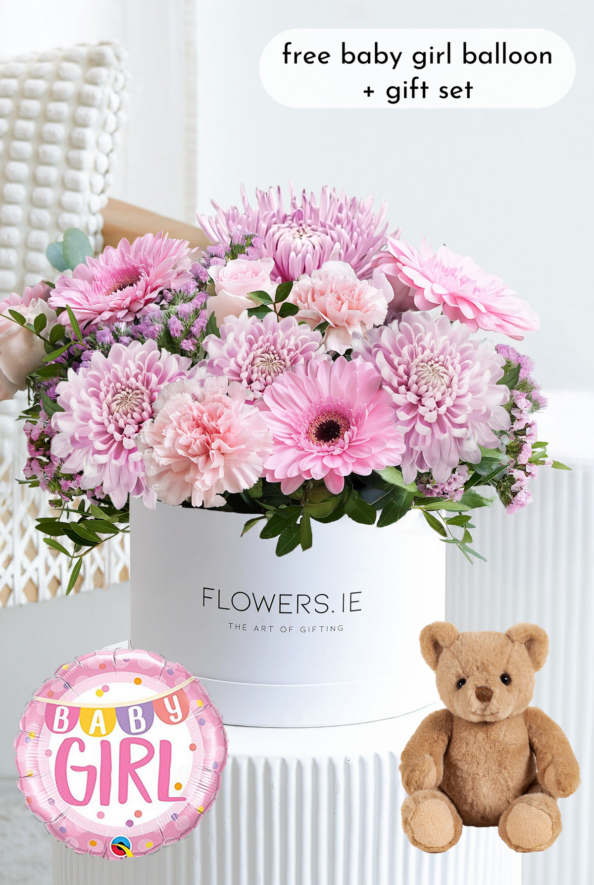 New Baby Girl Pink Delight - Hatbox