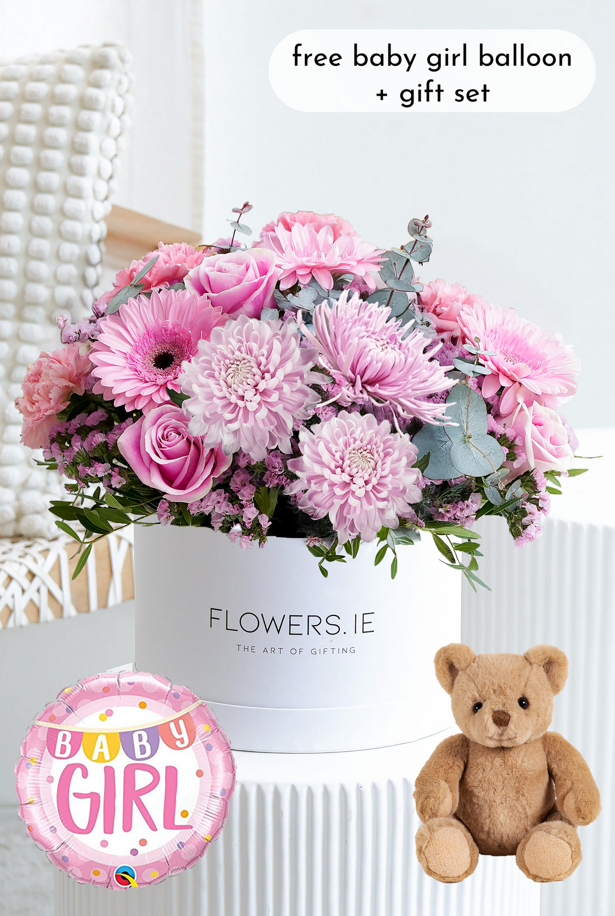 New Baby Girl Pink Delight - Hatbox