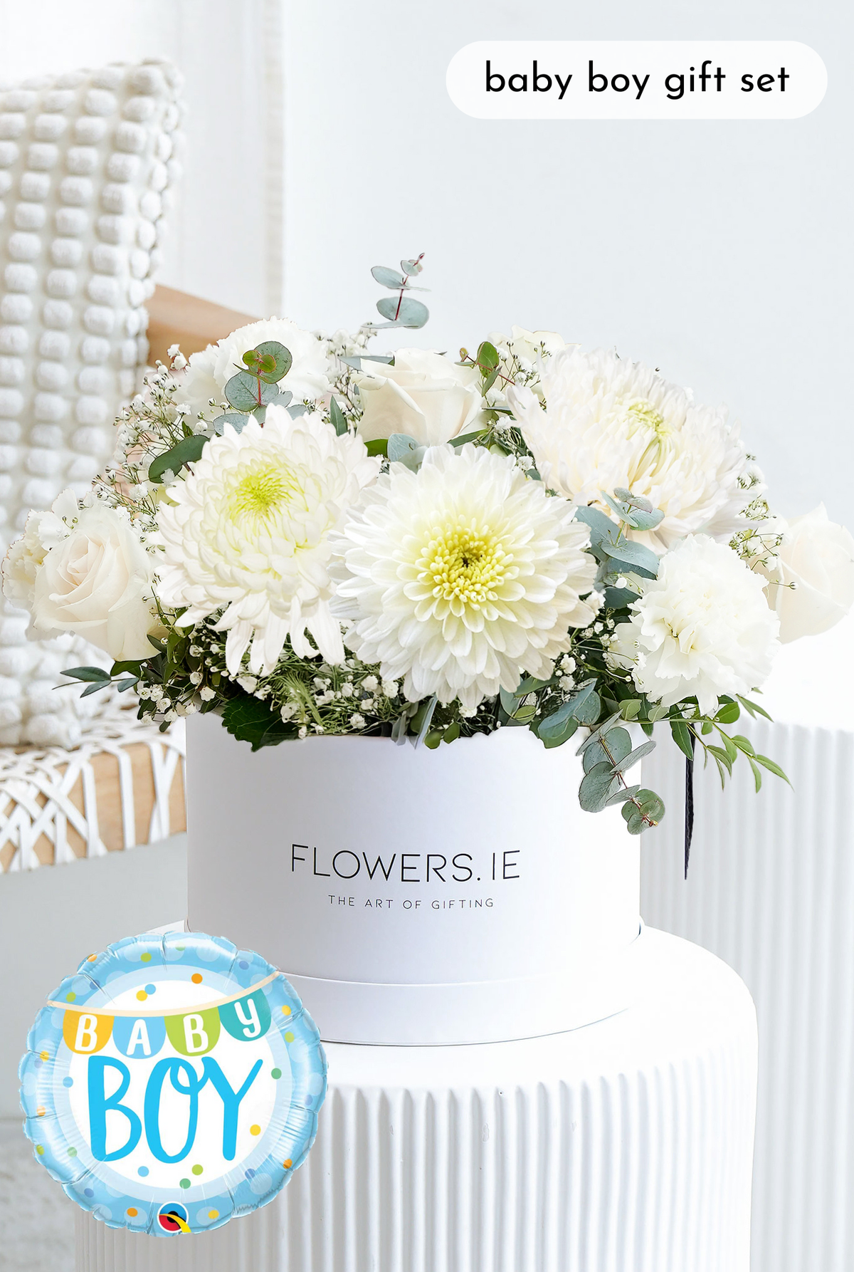 New Baby White Serenity - Hatbox