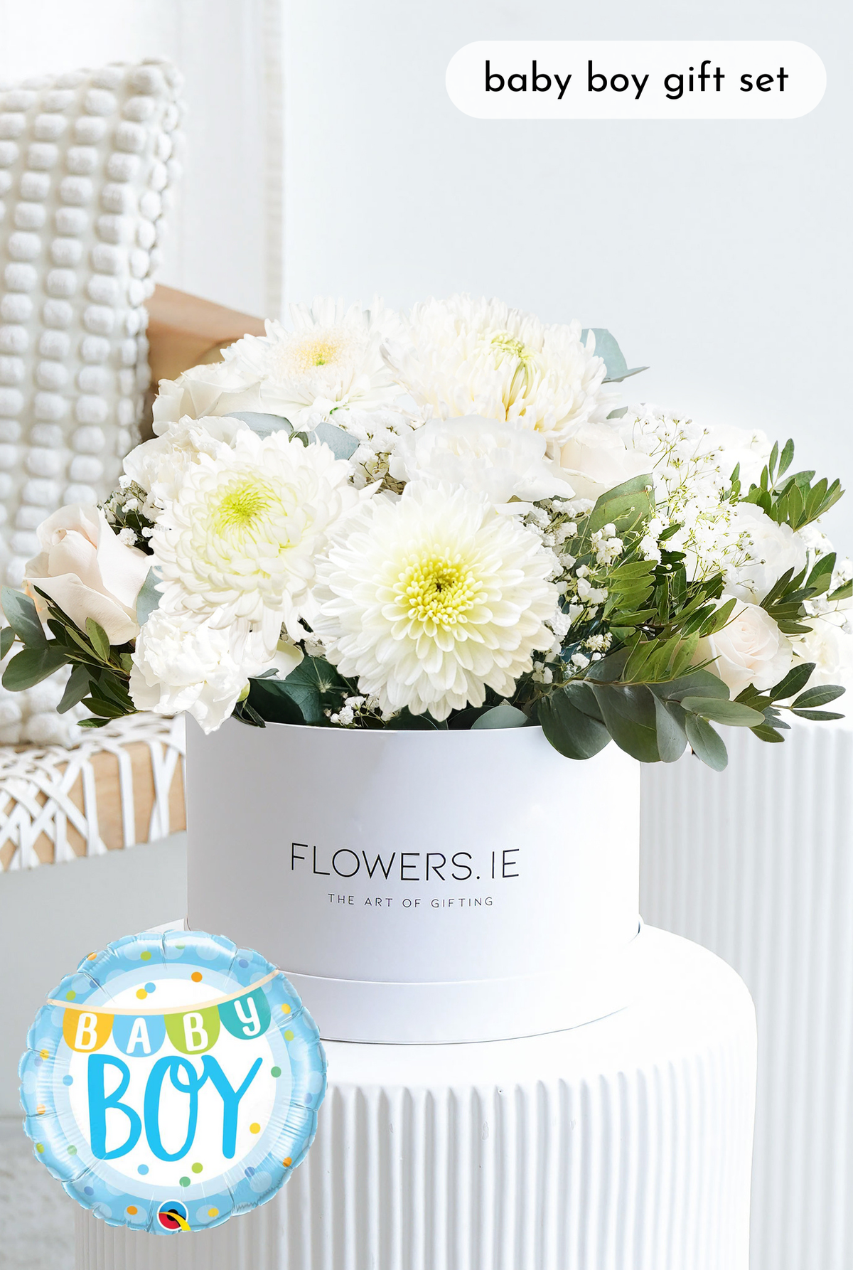New Baby White Serenity - Hatbox