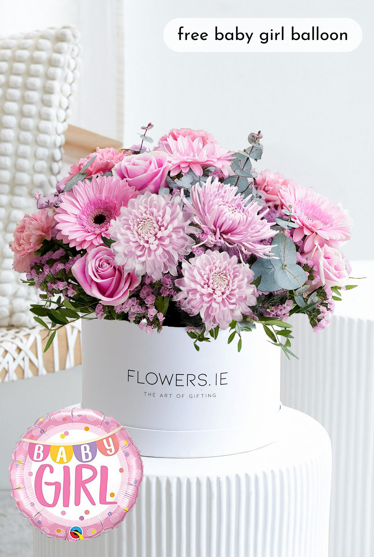 New Baby Girl Pink Delight - Hatbox