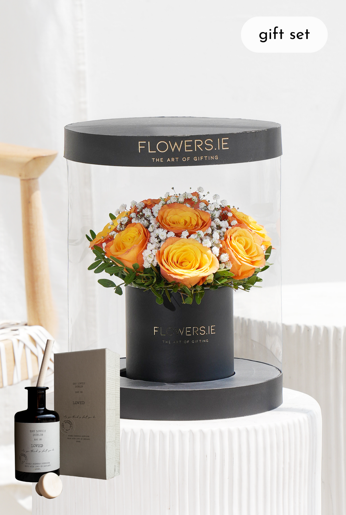 Premium Orange Rose - Hatbox