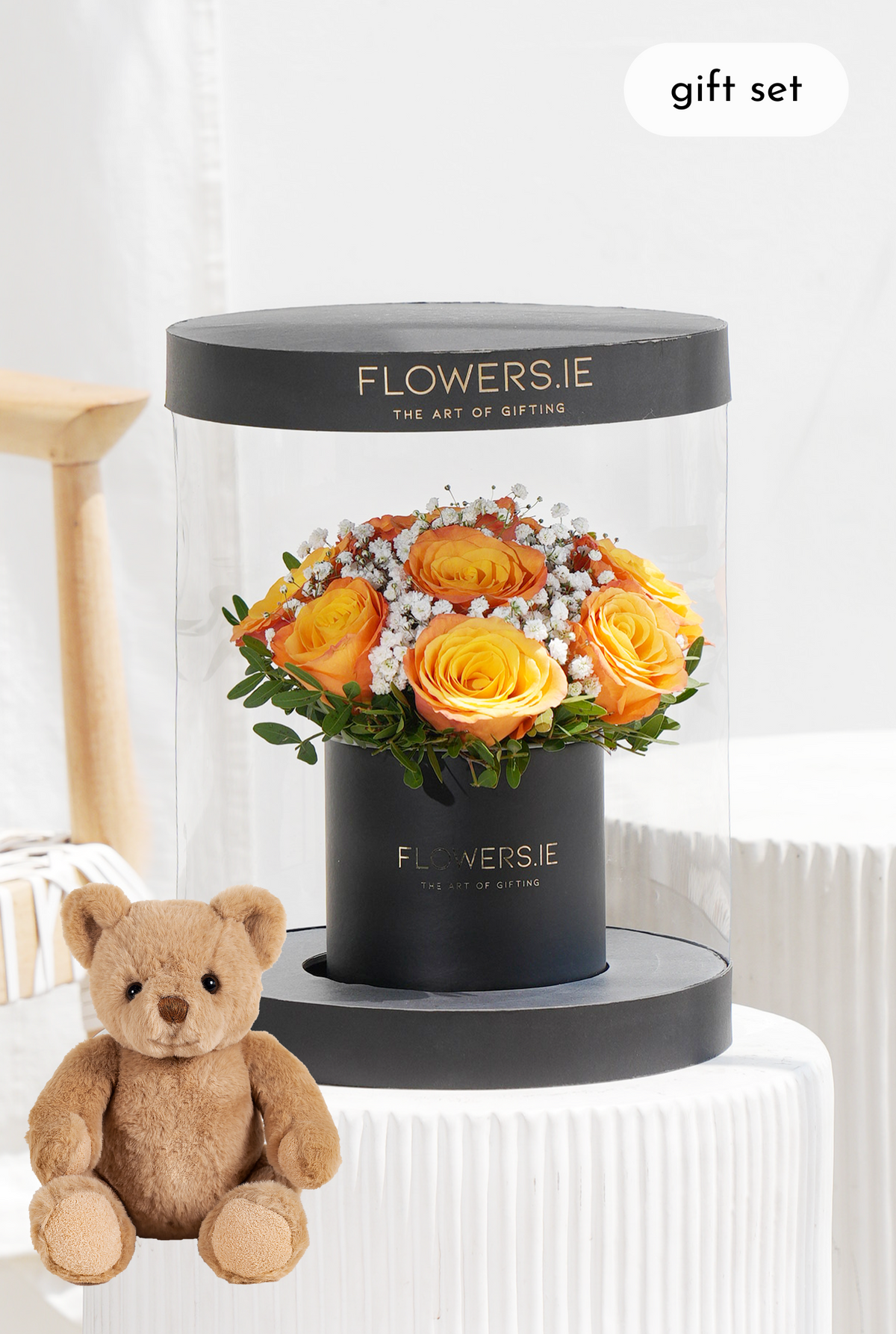 Premium Orange Rose - Hatbox