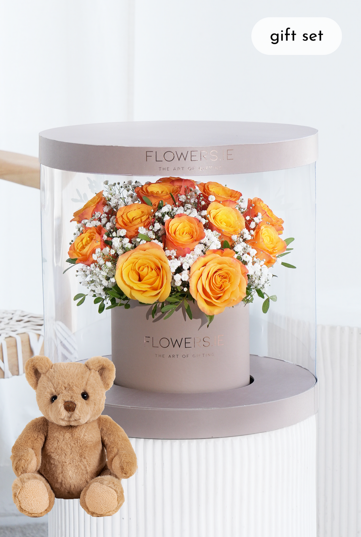 Premium Orange Rose - Hatbox