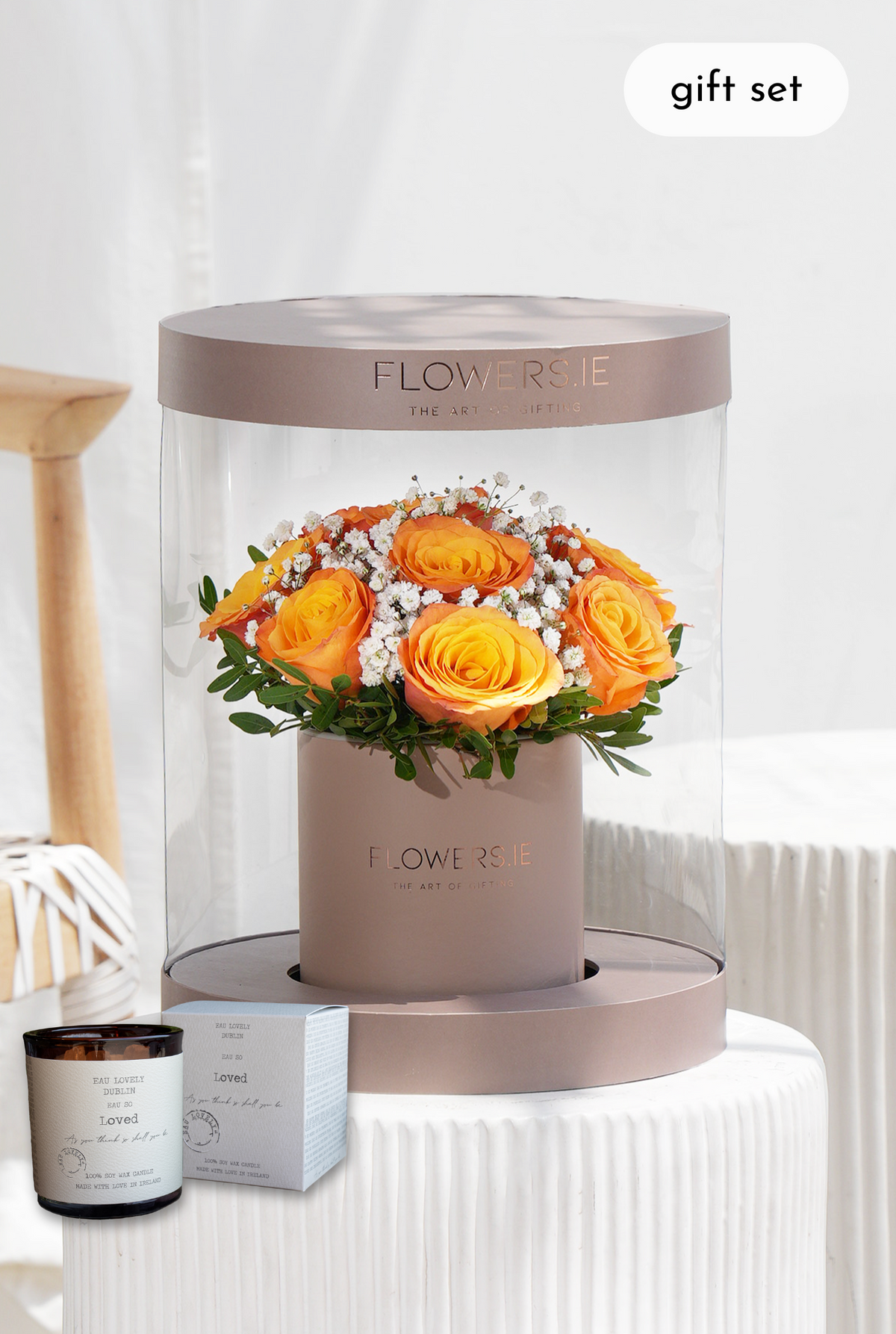 Premium Orange Rose - Hatbox