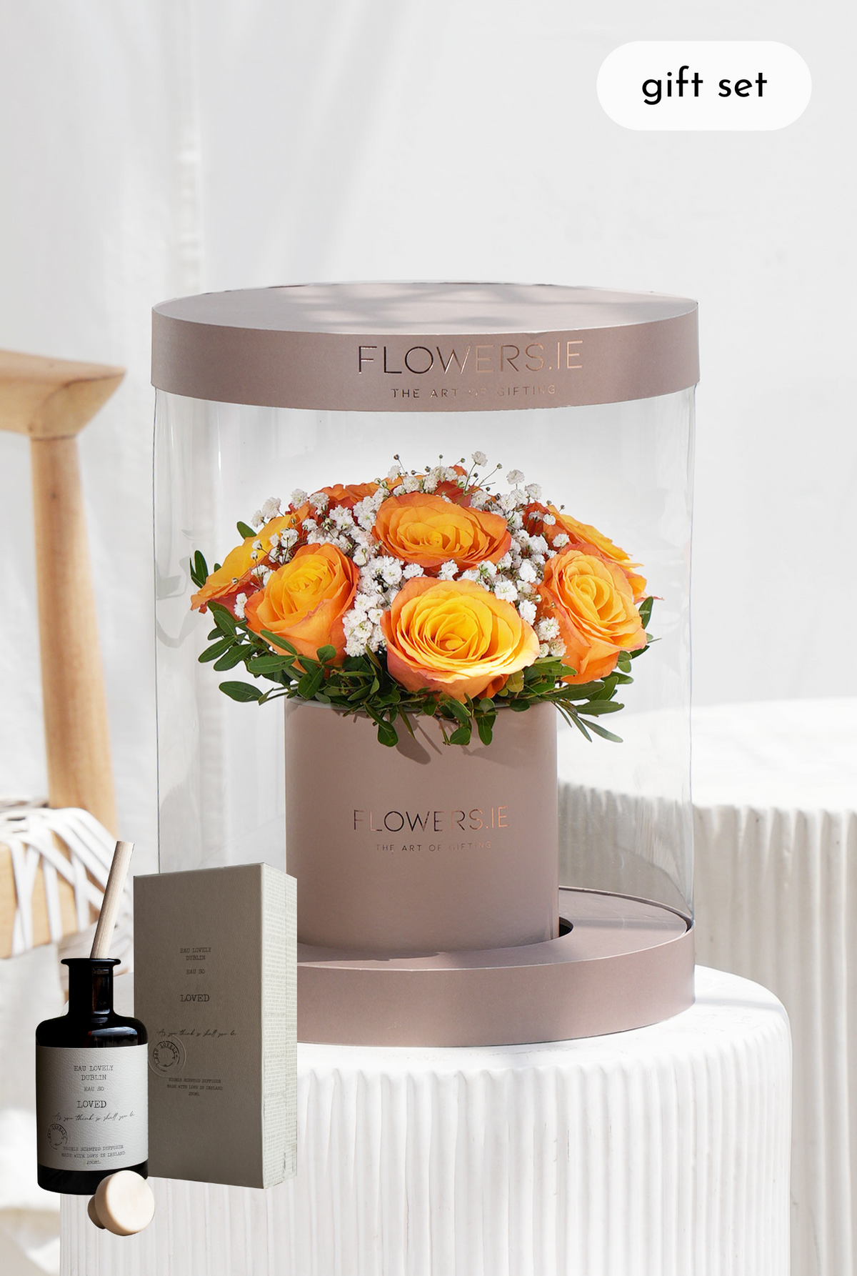 Premium Orange Rose - Hatbox