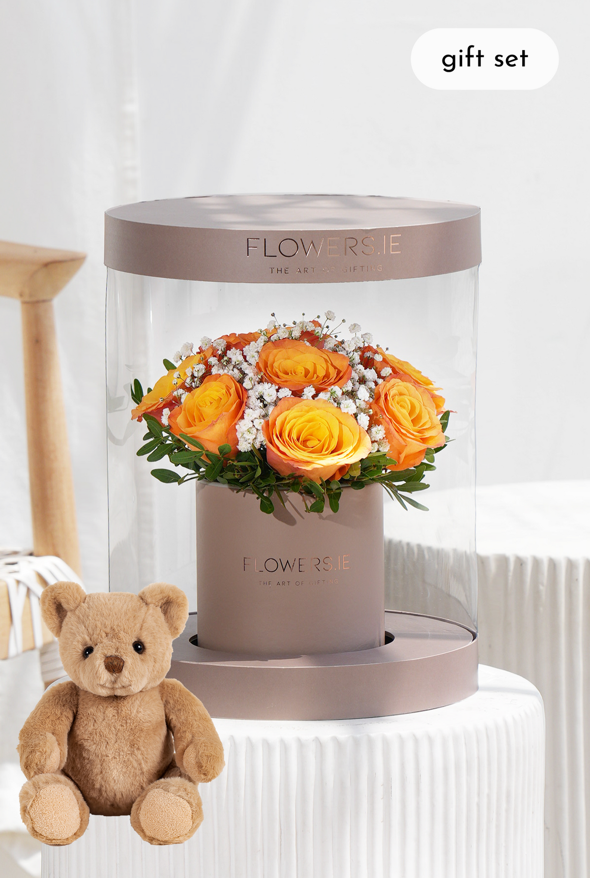 Premium Orange Rose - Hatbox