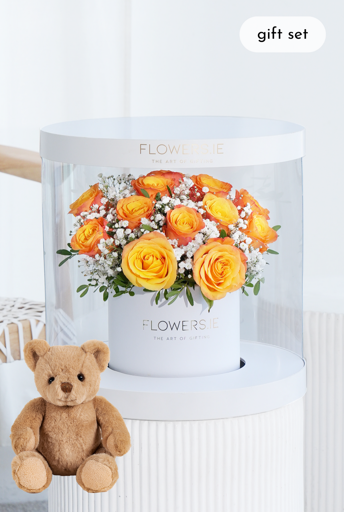 Premium Orange Rose - Hatbox