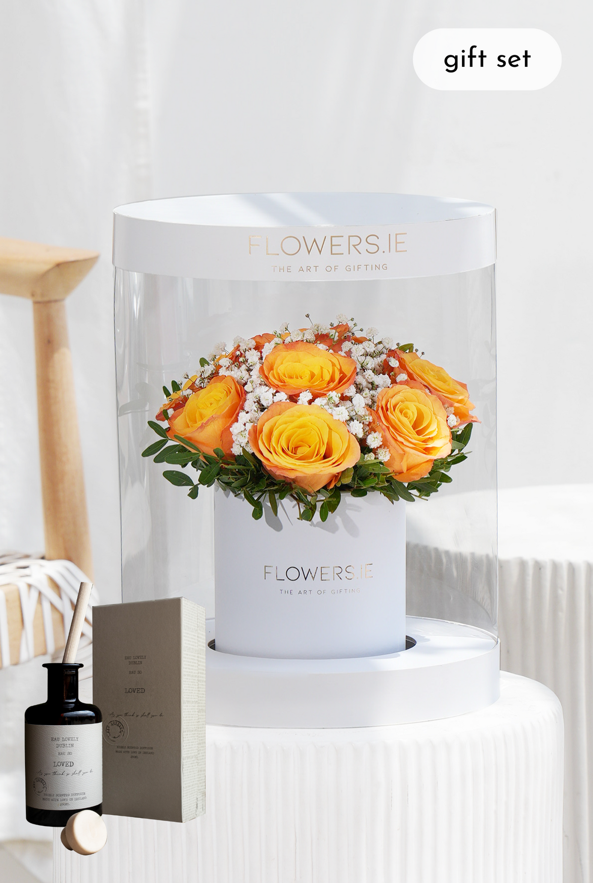 Premium Orange Rose - Hatbox