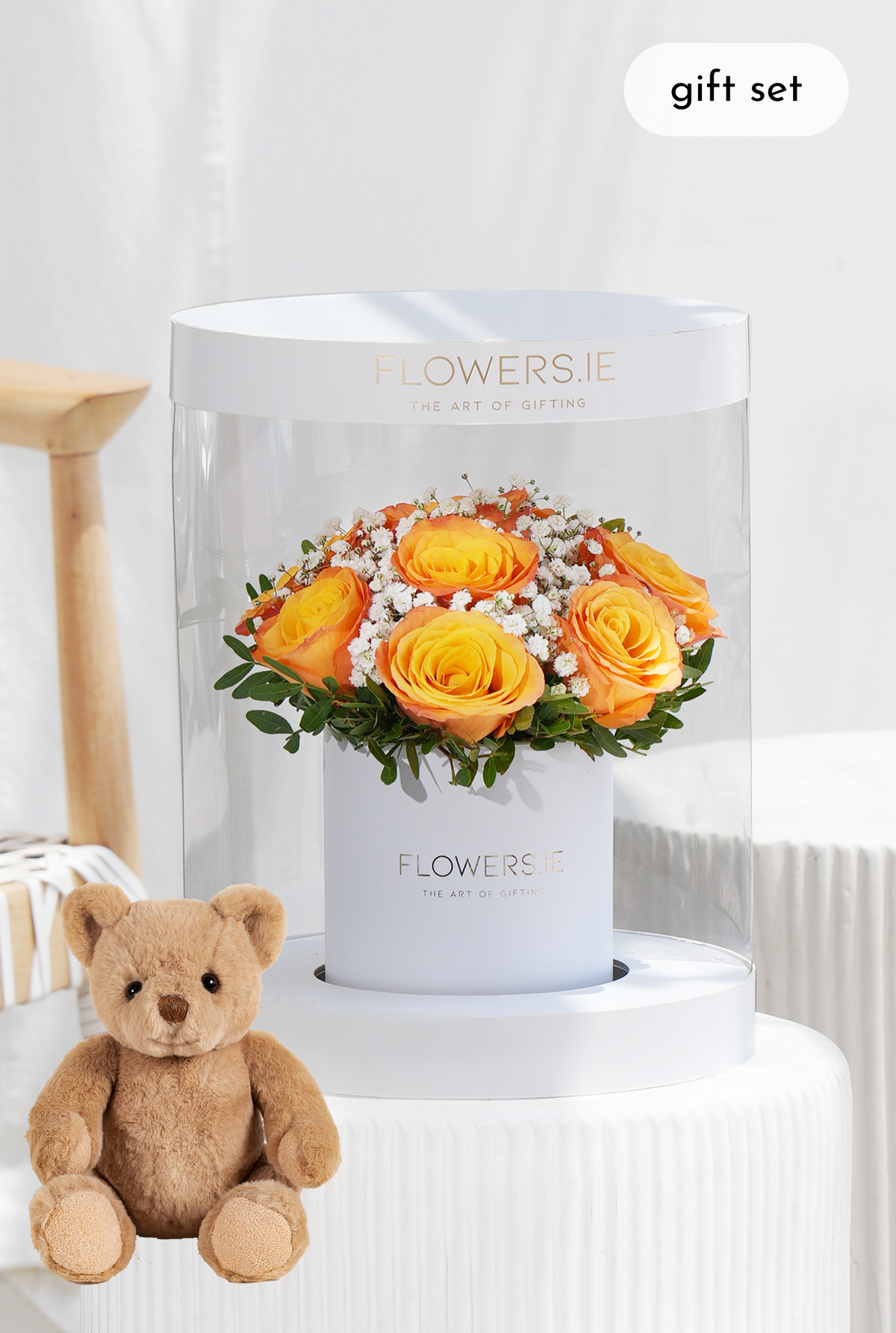 Premium Orange Rose - Hatbox