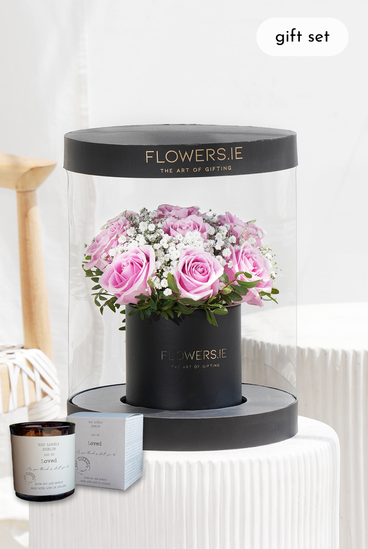 Premium Pink Rose - Hatbox