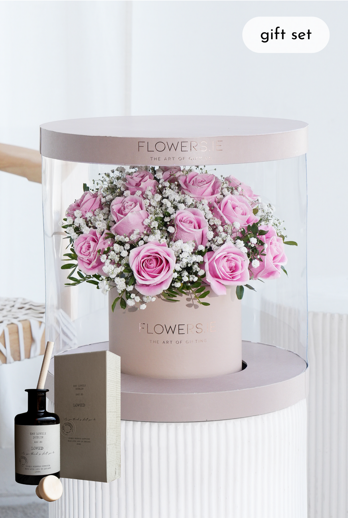 Premium Pink Rose - Hatbox