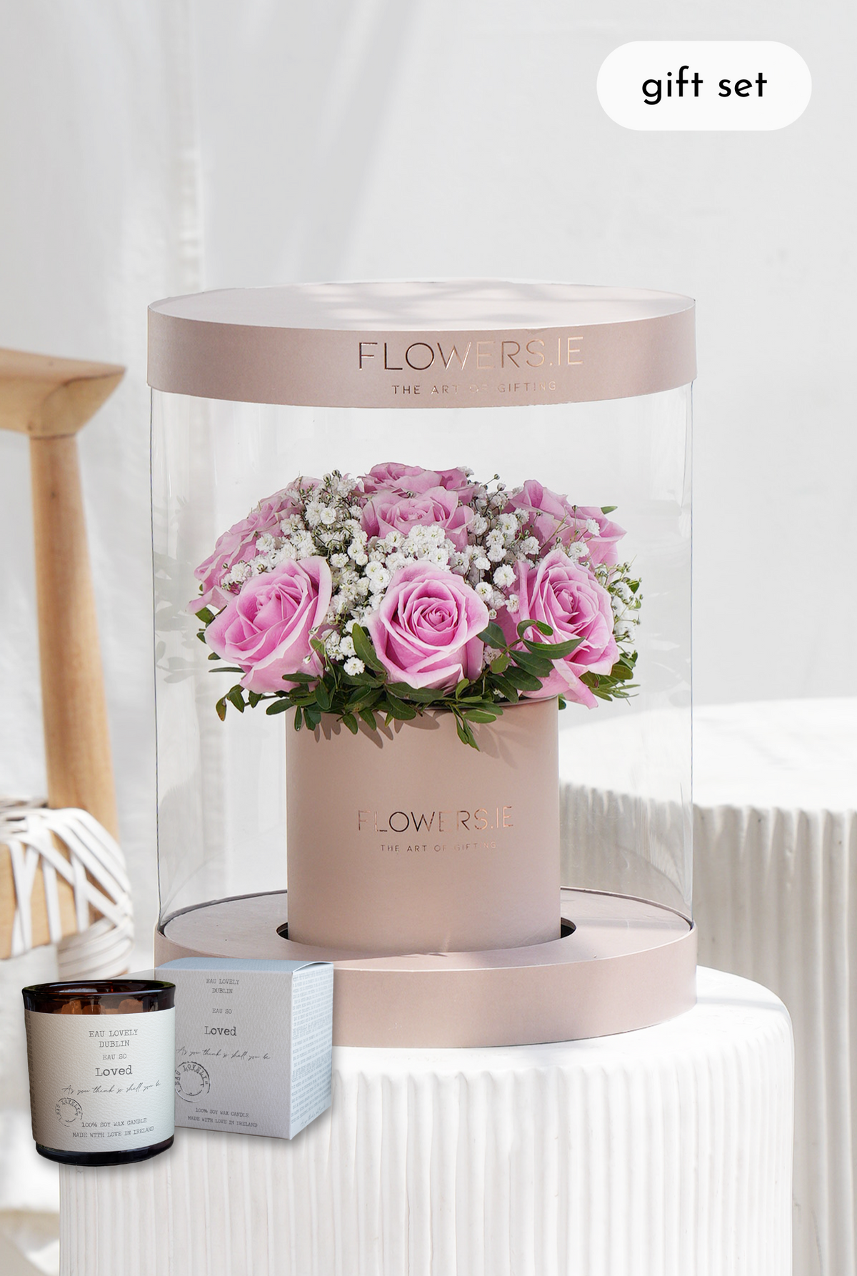 Premium Pink Rose - Hatbox