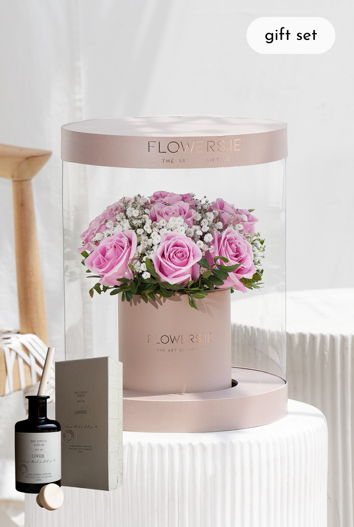 Premium Pink Rose - Hatbox