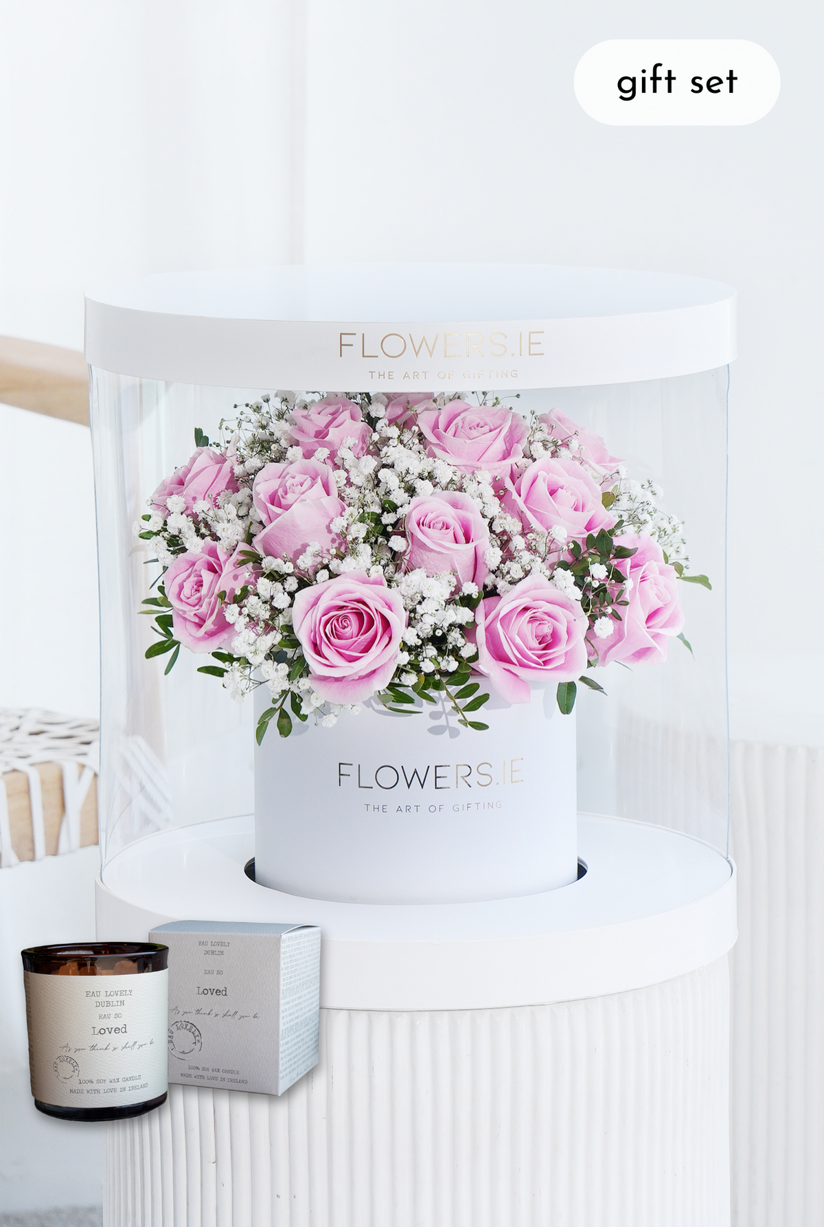 Premium Pink Rose - Hatbox