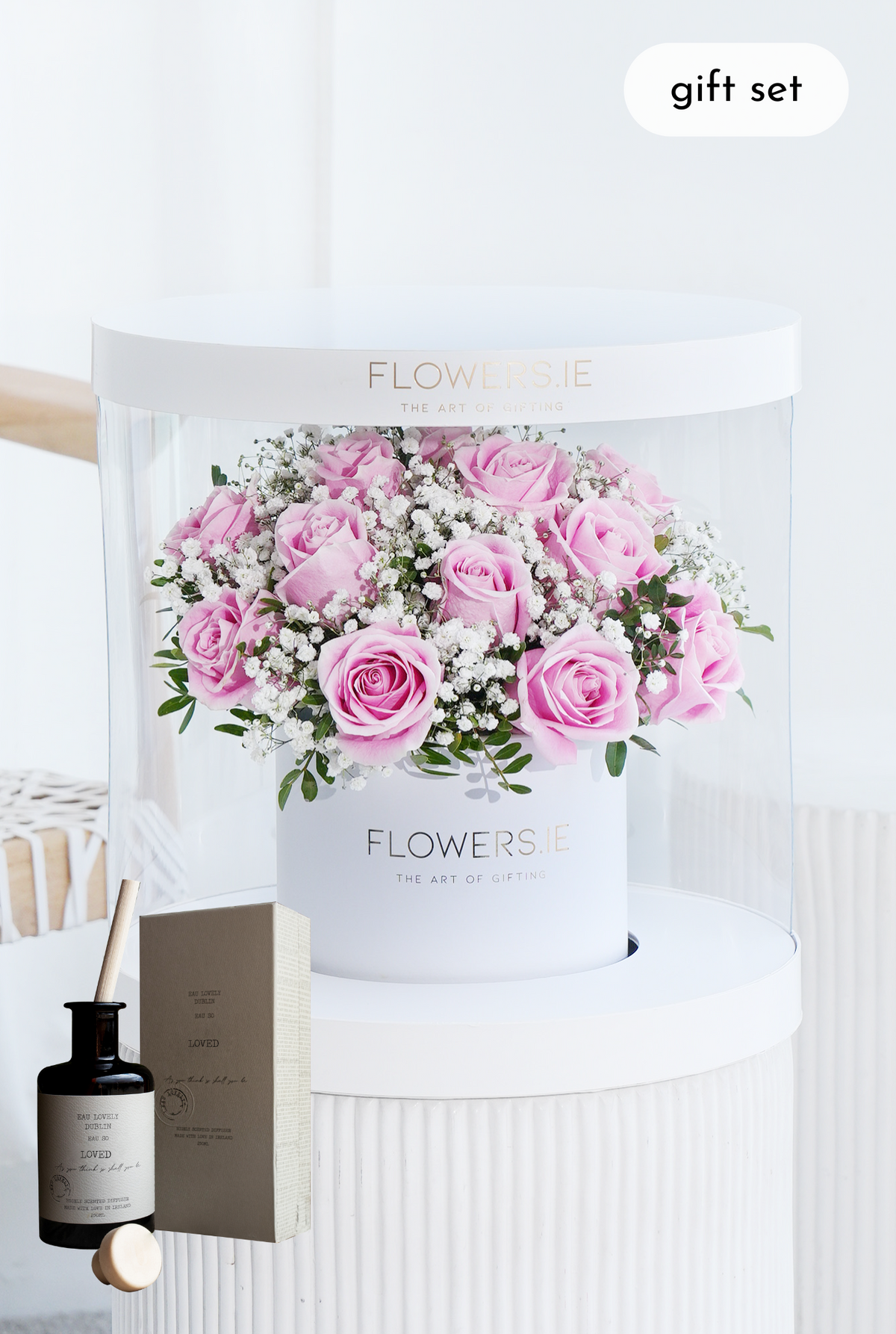 Premium Pink Rose - Hatbox