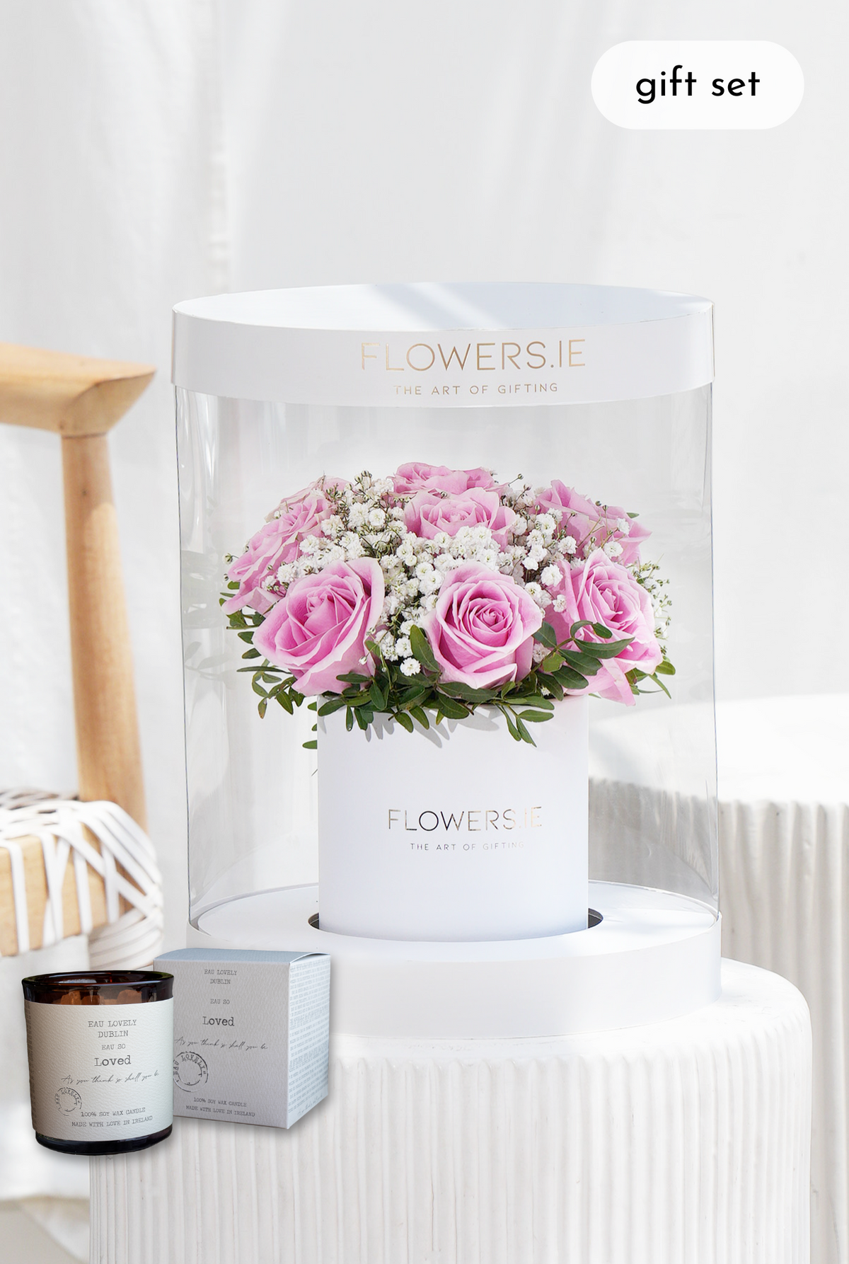 Premium Pink Rose - Hatbox