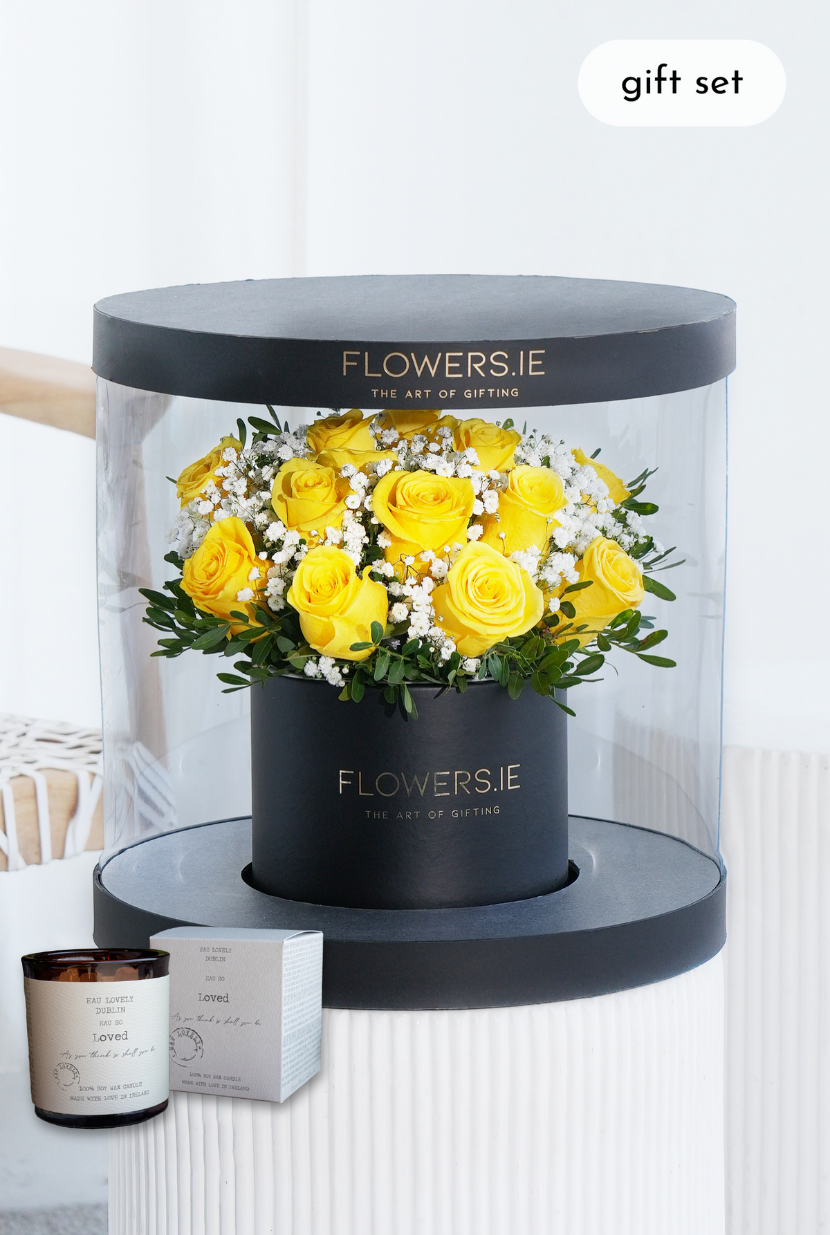 Premium Yellow Rose - Hatbox