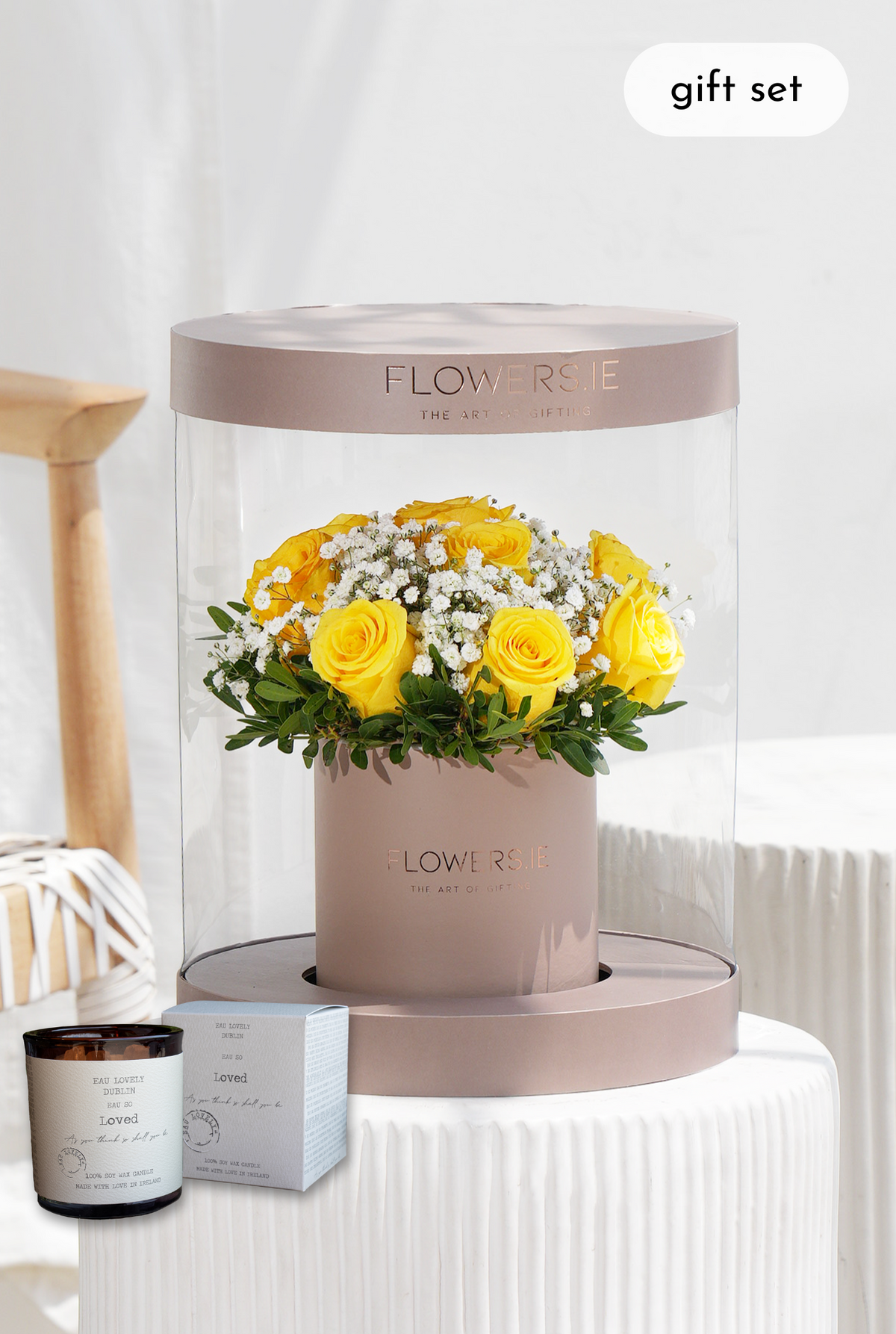 Premium Yellow Rose - Hatbox