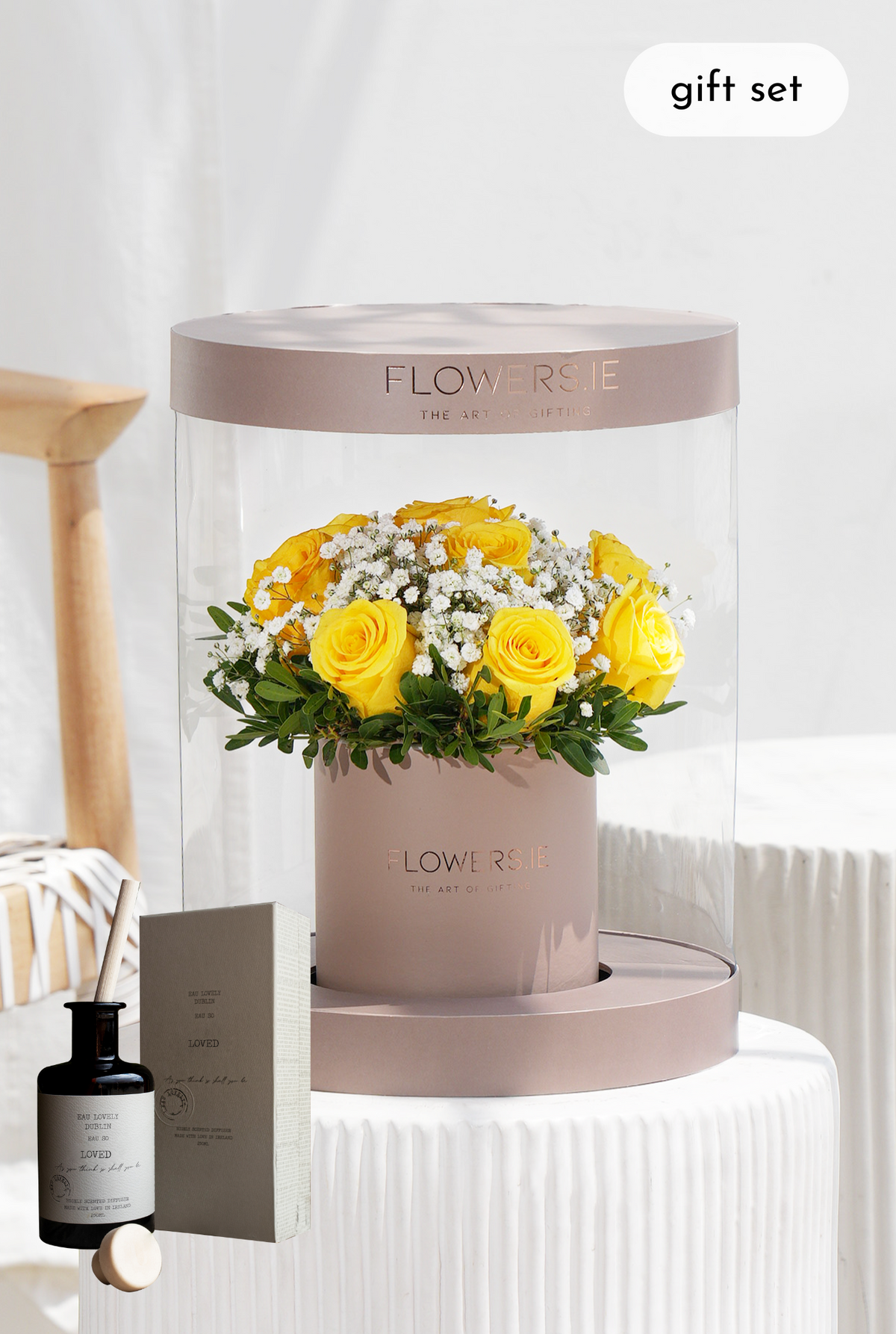 Premium Yellow Rose - Hatbox