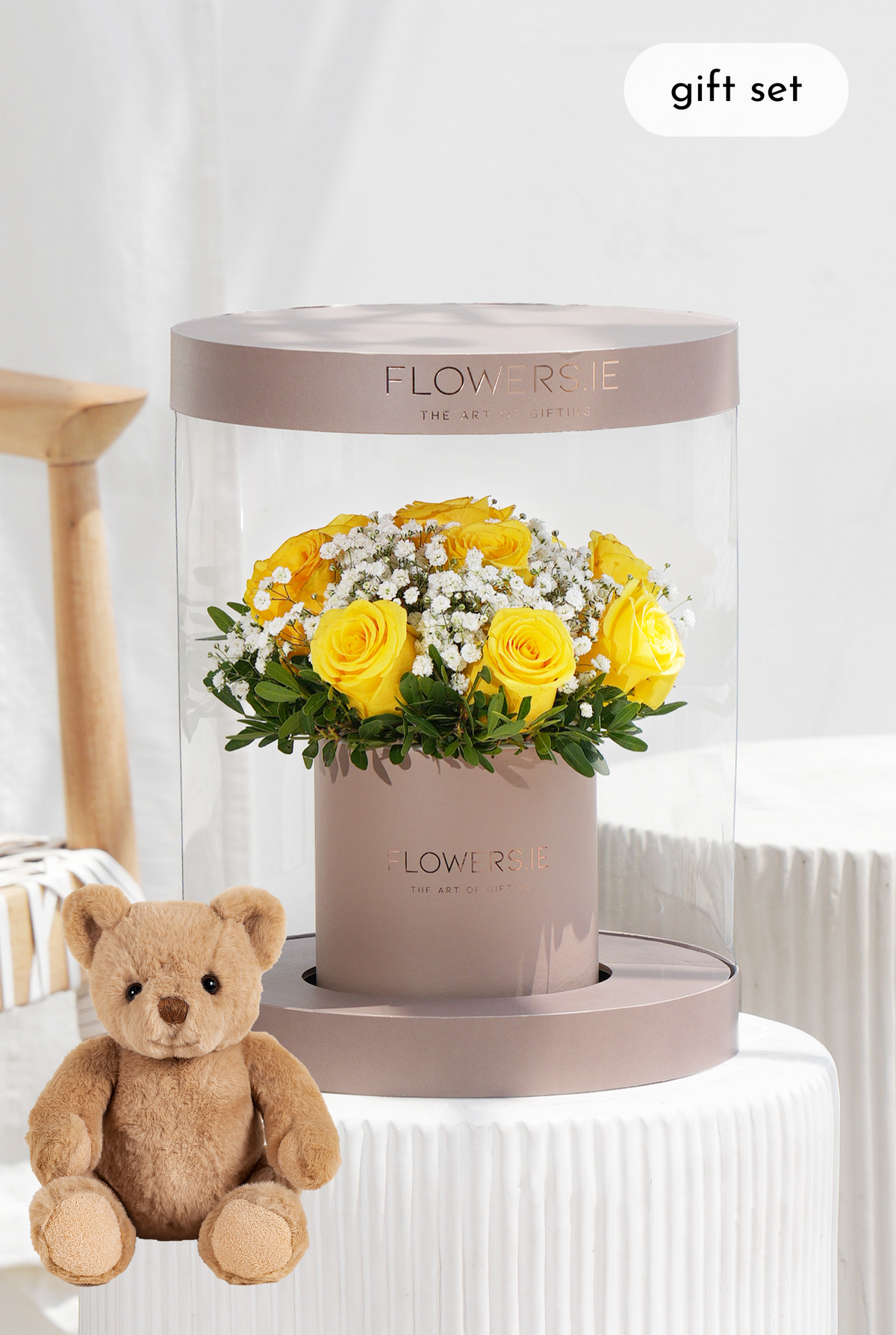 Premium Yellow Rose - Hatbox