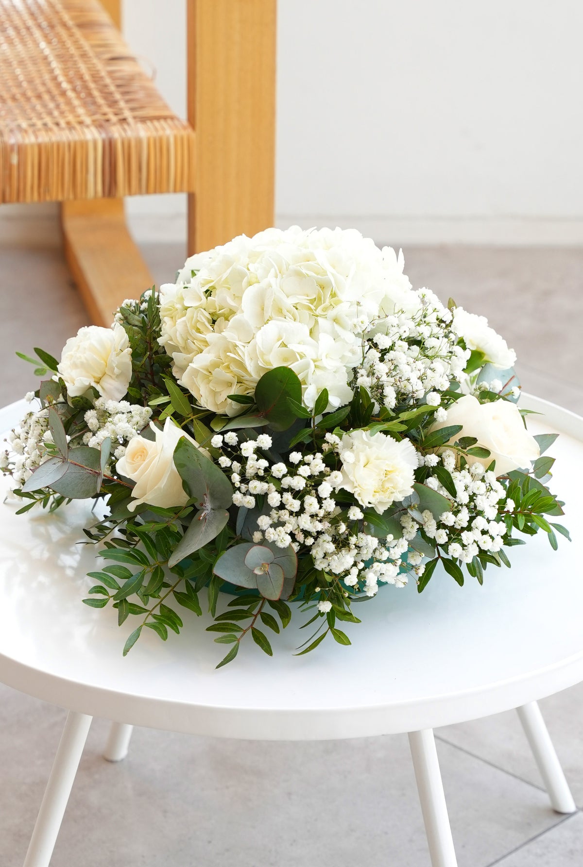Perfect White Funeral Posy Pad
