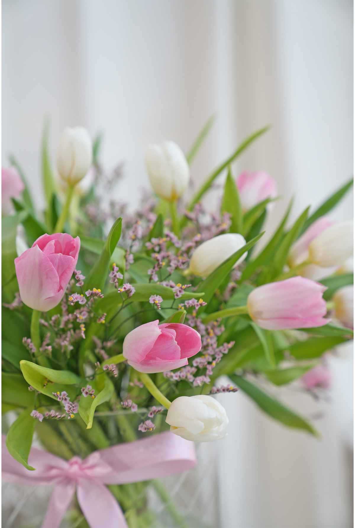 Luxury Pink and White Tulips - Vase