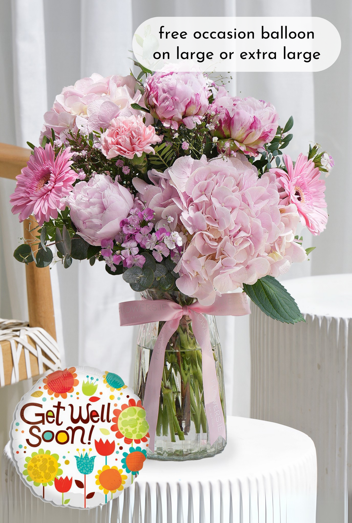 Get Well Peony Pretty Pink - Vase