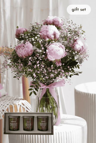 Luxury Pink Peony - Vase Gift Set