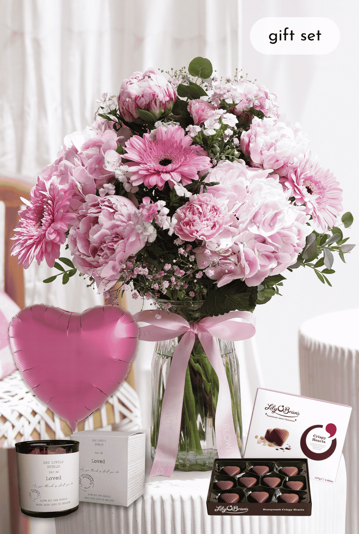 Peony Pretty Pink - Vase Gift Set