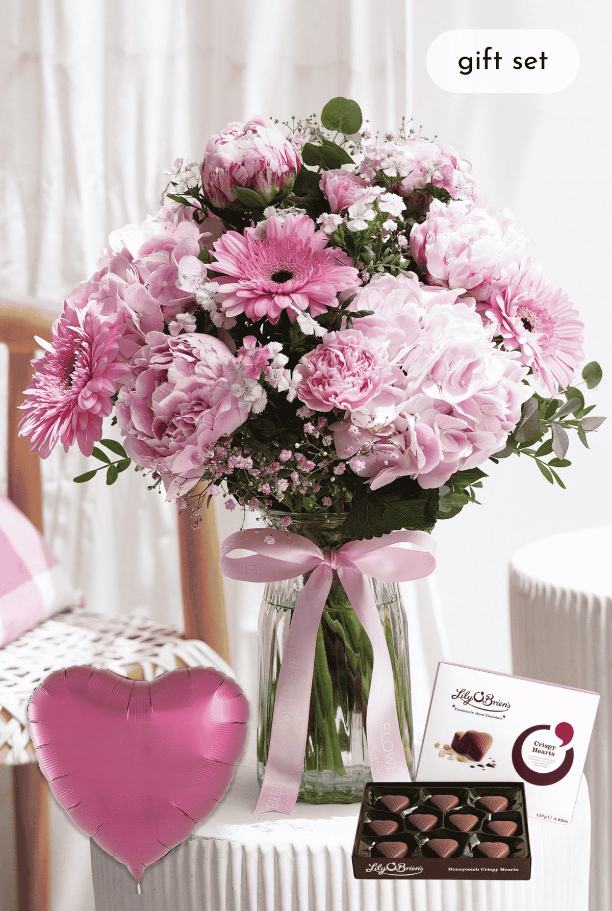 Peony Pretty Pink - Vase Gift Set