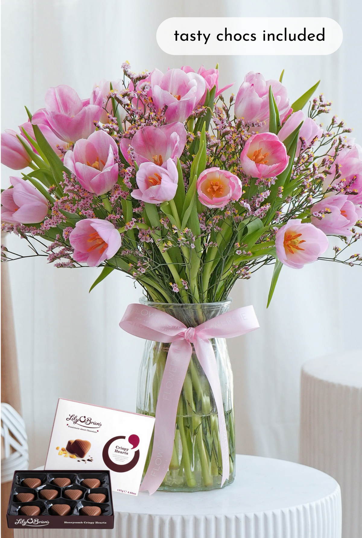 Luxury Pink Tulips - Vase