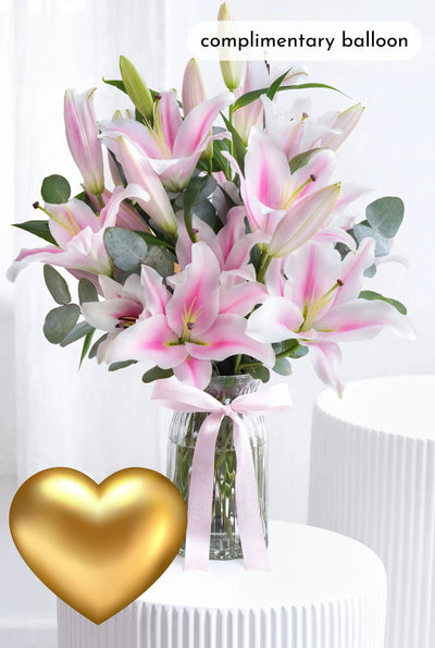 Pink Scented Lily - Vase