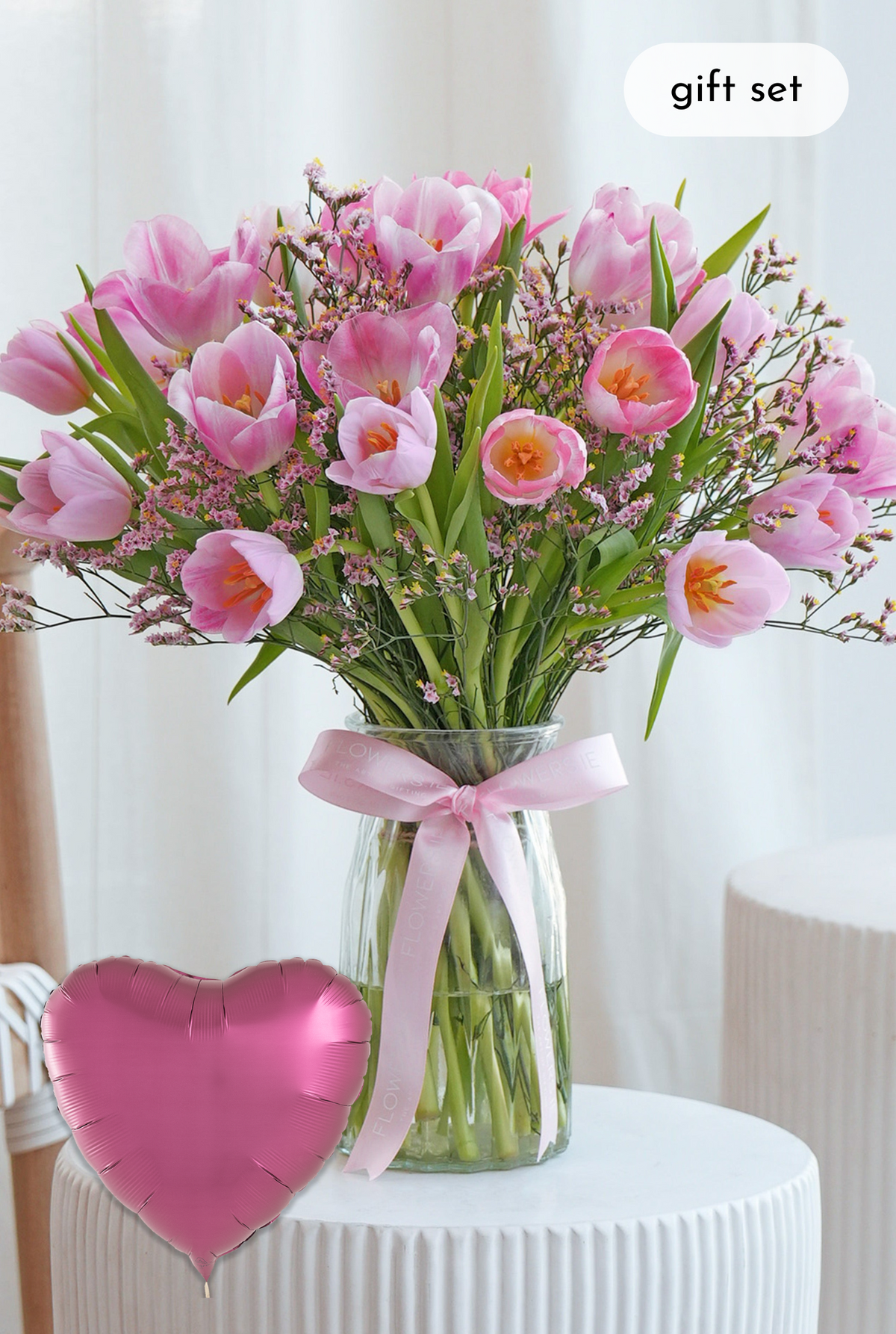 Women&#39;s Day Luxury Pink Tulips - Vase