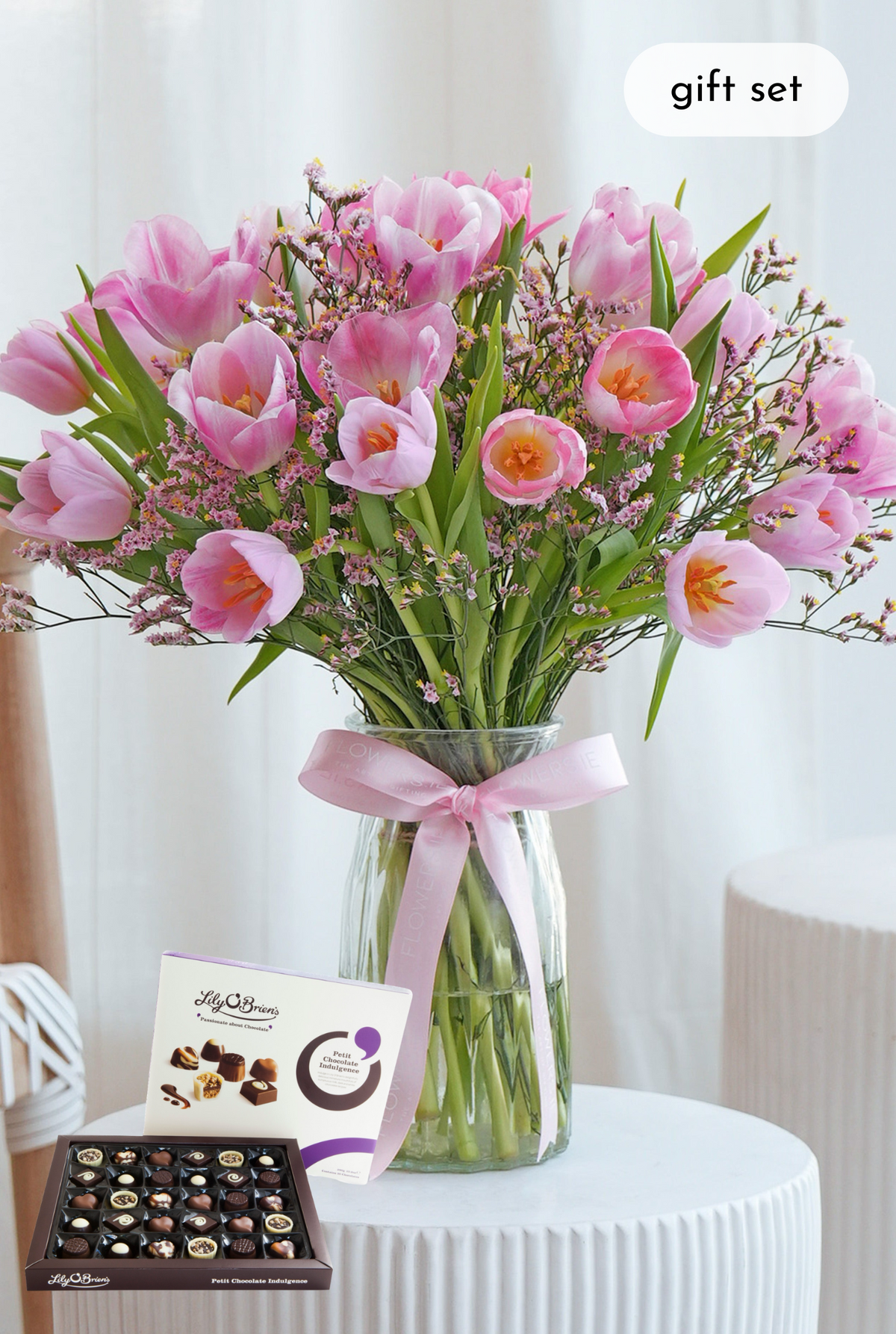 Women&#39;s Day Luxury Pink Tulips - Vase