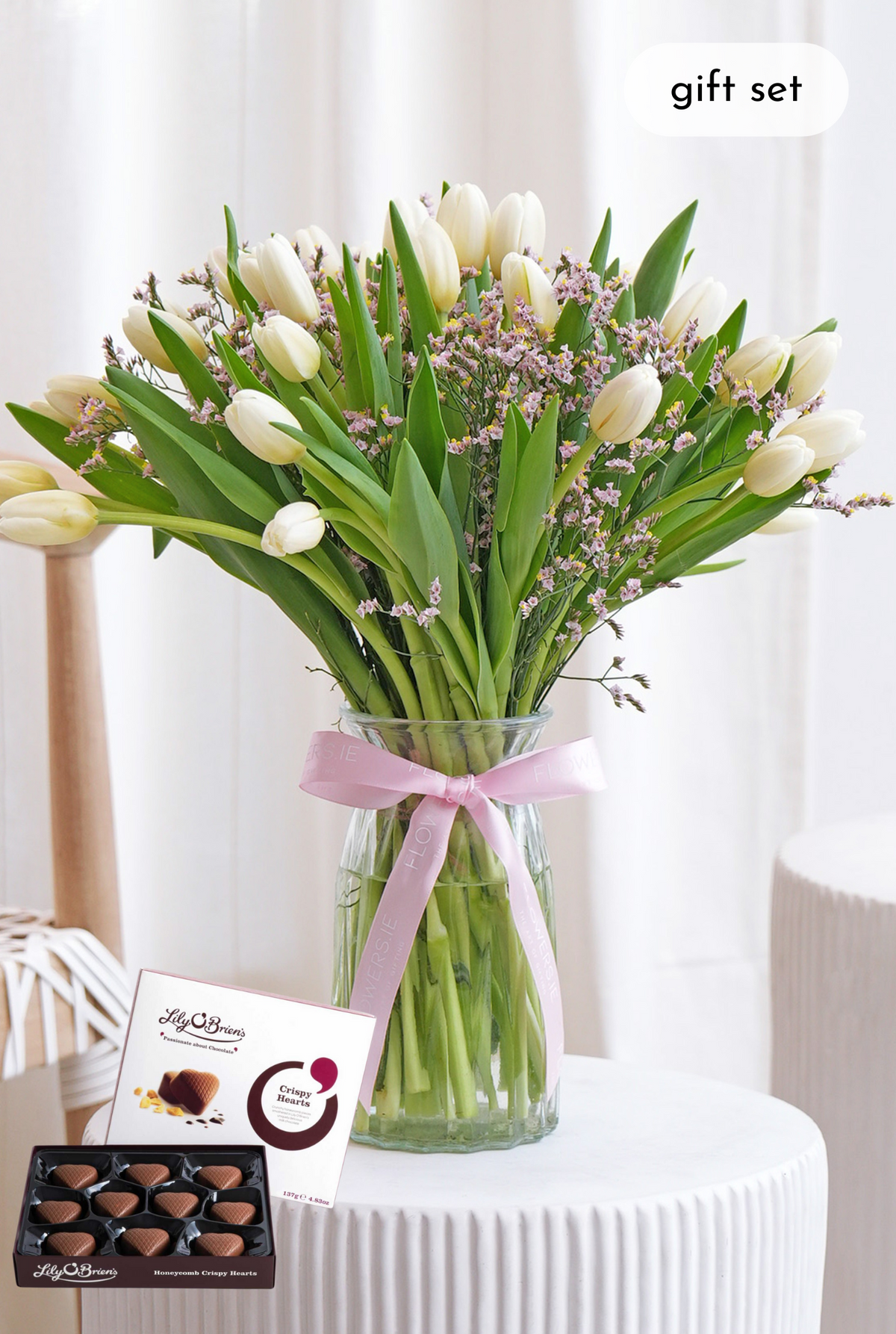 Luxury White Tulips - Vase