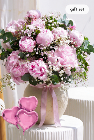 Wonderfully Pink Peony - Ceramic Vase Gift Set