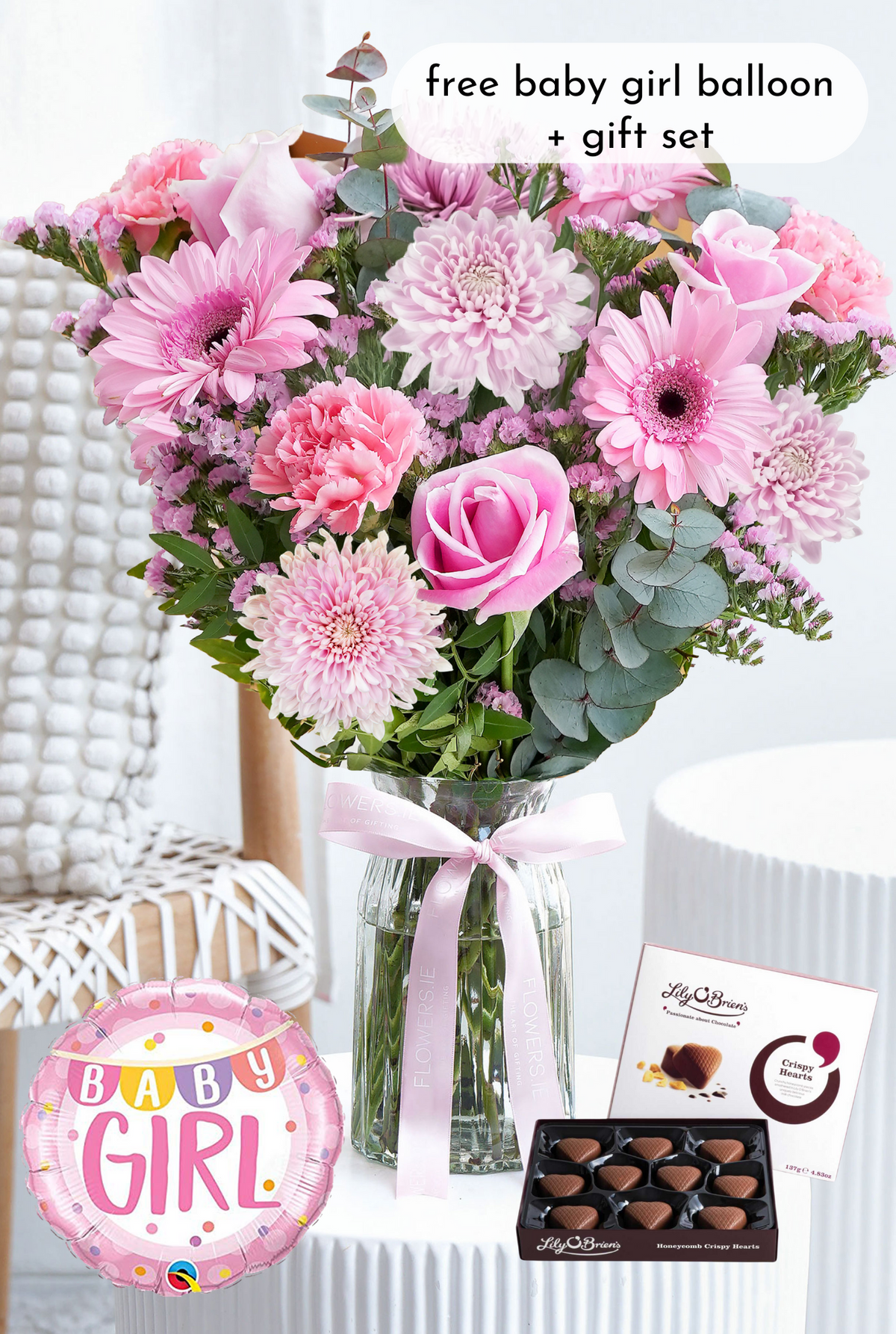 New Baby Girl Pink Delight - Vase