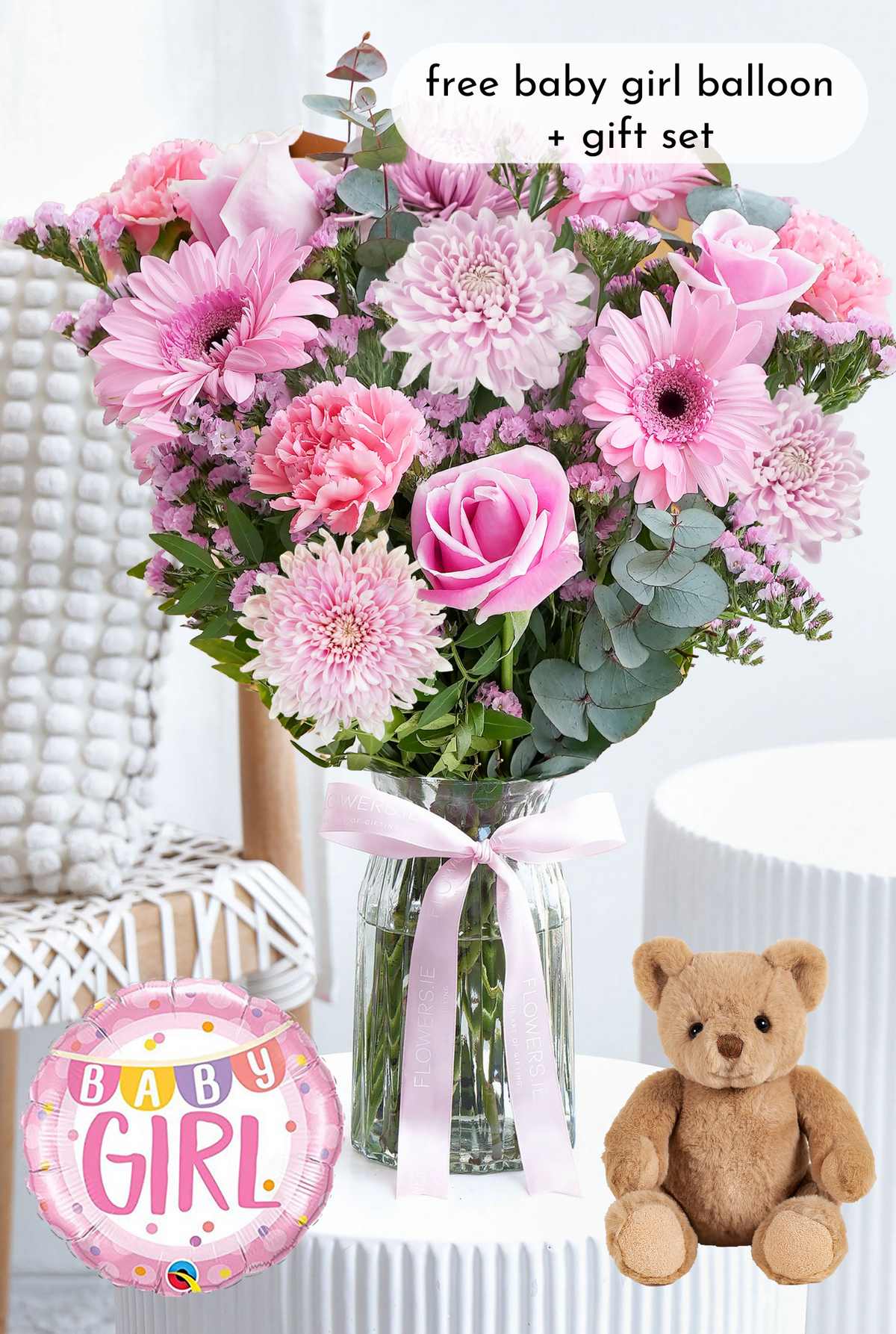New Baby Girl Pink Delight - Vase