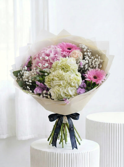 Birthday Blushing Elegance Hand-tied