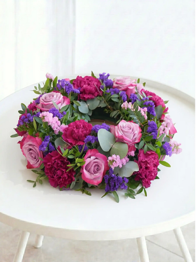 Lavender Floral Funeral Wreath