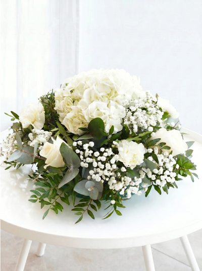 Perfect White Funeral Posy Pad