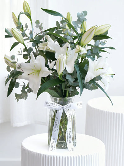 White Scented Lily - Vase